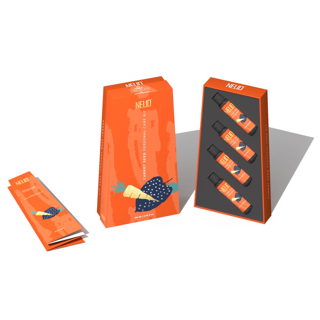 NEUD Carrot Seed Premium Personal Care Kit for Men & Women - 100 ml (25ml x 4 Nos.)