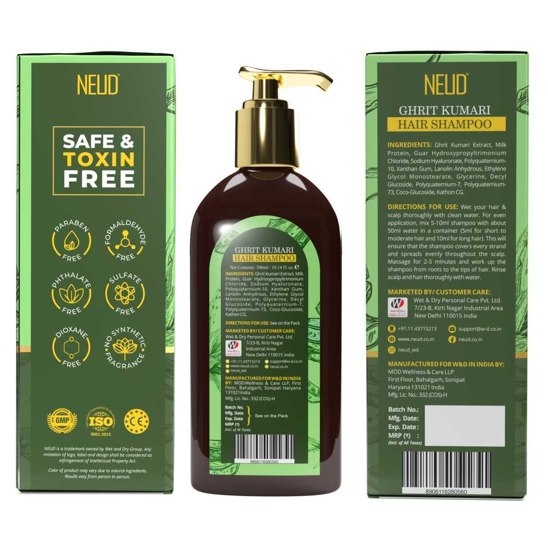 NEUD Premium Ghrit Kumari Hair Shampoo for Men & Women