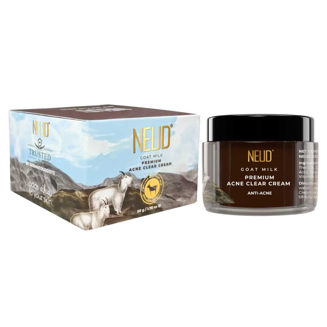 NEUD Goat Milk Acne Clear Cream for Men & Women - 50g