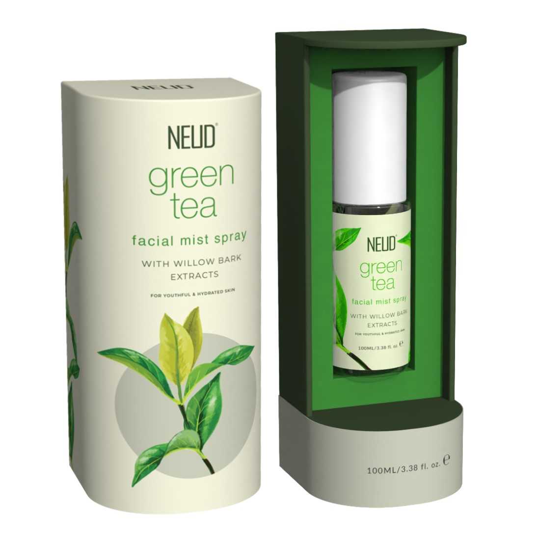 NEUD Green Tea Facial Mist Spray For Youthful & Hydrated Skin - 100 ml