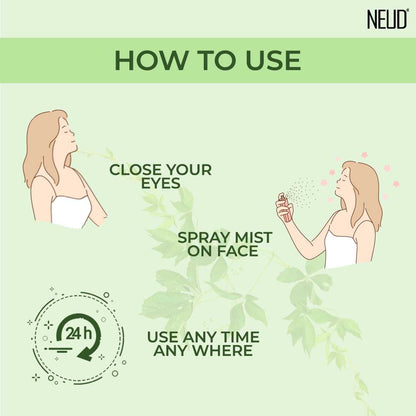 NEUD Green Tea Facial Mist Spray For Youthful & Hydrated Skin - 100 ml