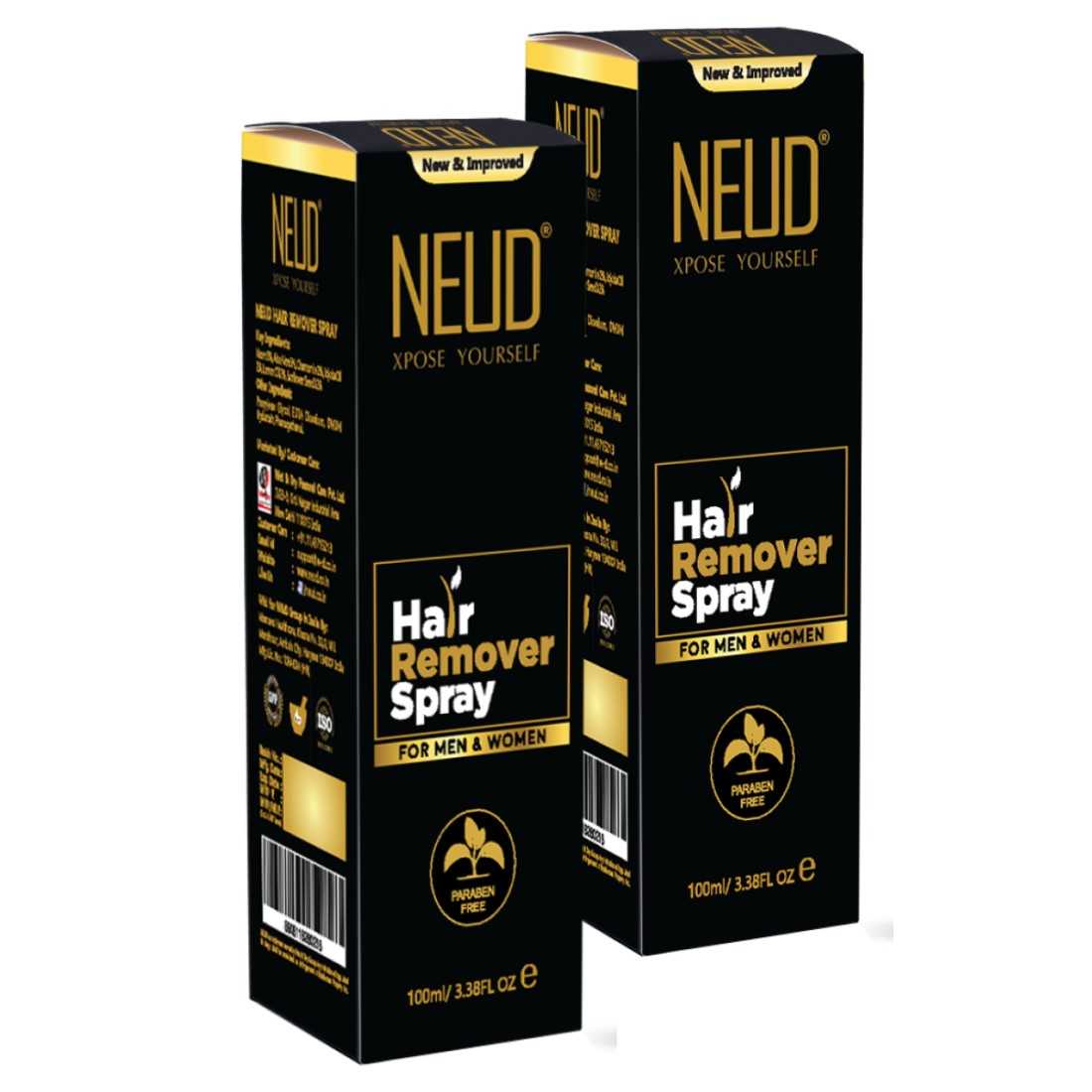 NEUD Hair Remover Spray with Neem, Jojoba and Lemon Oil for Men & Women - 100 ml