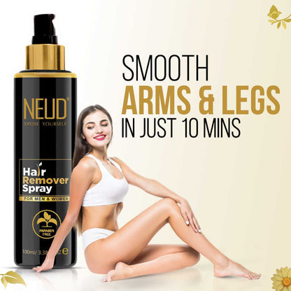 NEUD Hair Remover Spray with Neem, Jojoba and Lemon Oil for Men & Women - 100 ml