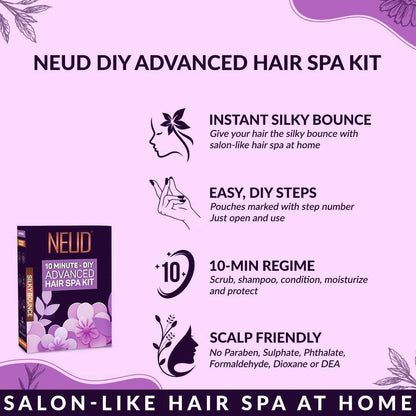 NEUD 4-Step DIY Advanced Hair Spa Kit for Salon-Like Silky Bounce at Home