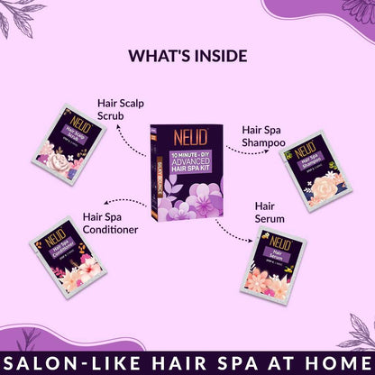 NEUD 4-Step DIY Advanced Hair Spa Kit for Salon-Like Silky Bounce at Home