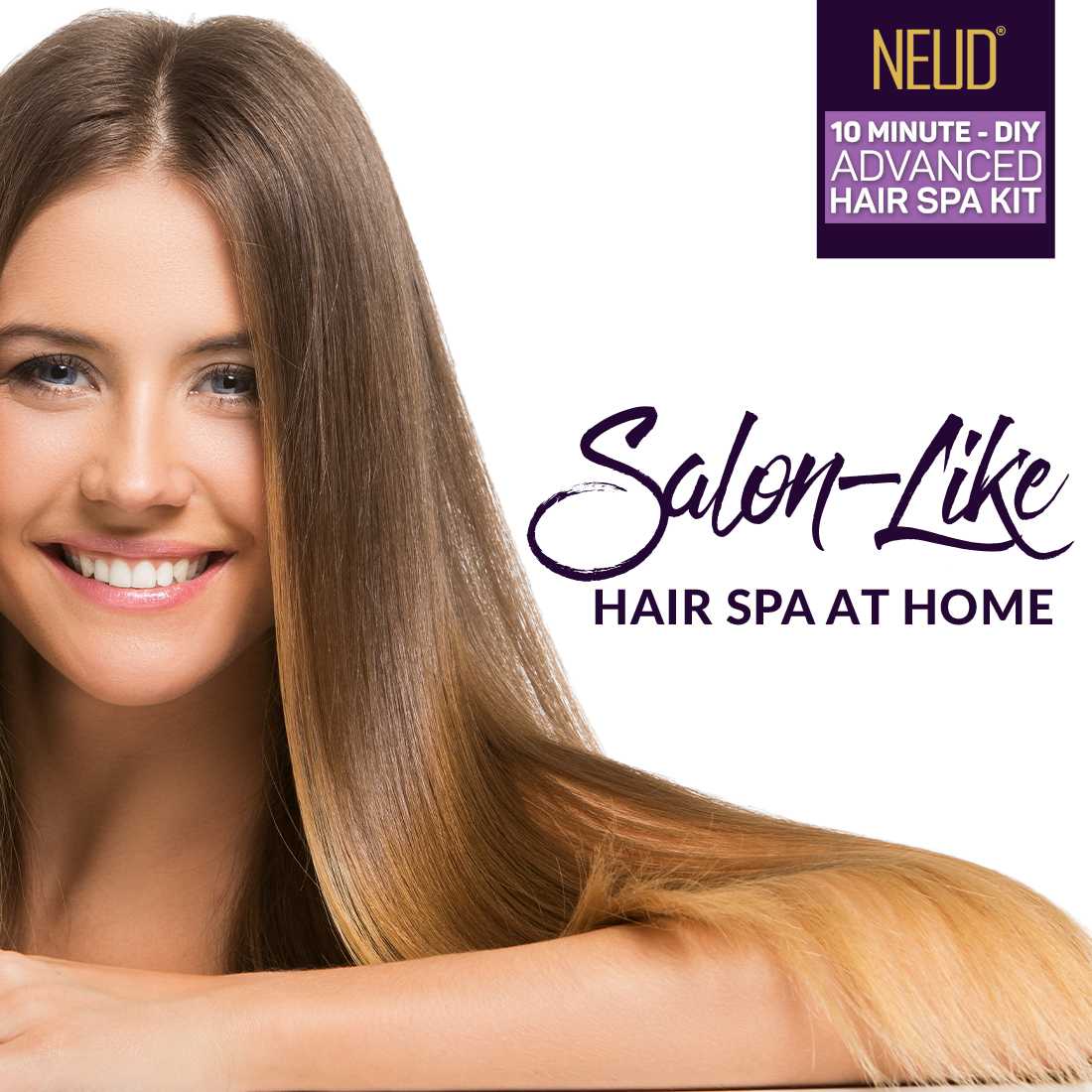 NEUD 4-Step DIY Advanced Hair Spa Kit for Salon-Like Silky Bounce at Home