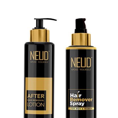 NEUD Combo Hair Remover Spray (100 ml) and After-Hair-Removal Lotion (100 gm) for Skin Care in Men & Women