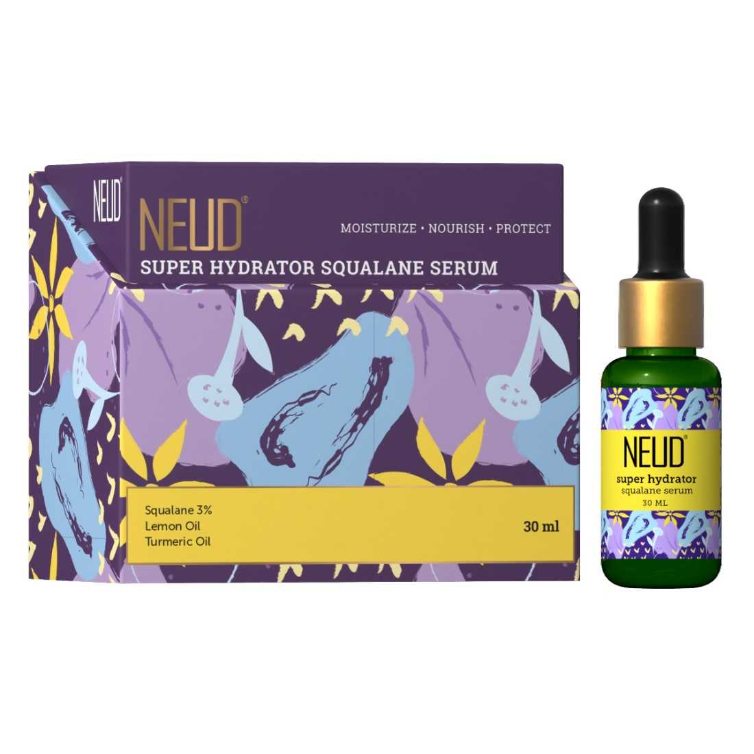 NEUD Super Hydrator Squalane Serum With Lemon Oil, Turmeric Oil & Reverskin - 30 ml