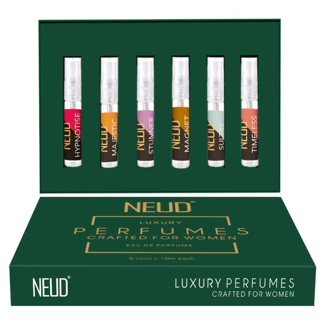 NEUD Luxury Perfumes for Women Long Lasting EDP - 6 Vials x 10ml Each