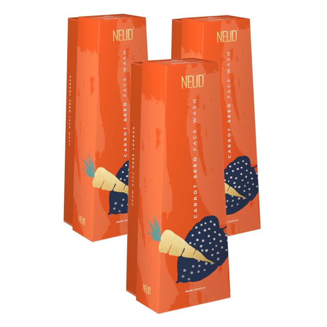 NEUD Carrot Seed Premium Face Wash for Men & Women - Get Free Zipper Pouch