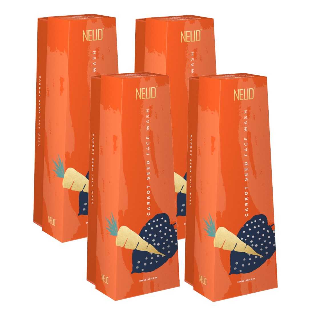 NEUD Carrot Seed Premium Face Wash for Men & Women - Get Free Zipper Pouch