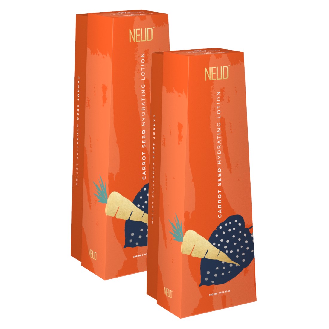 NEUD Carrot Seed Premium Hydrating Lotion for Men & Women - Get Free Zipper Pouch