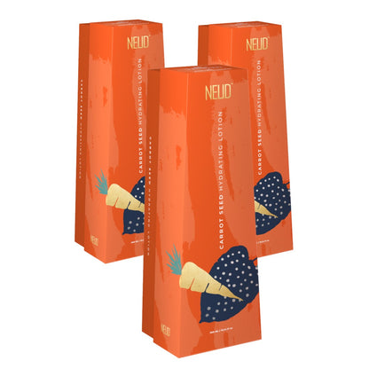 NEUD Carrot Seed Premium Hydrating Lotion for Men & Women - Get Free Zipper Pouch