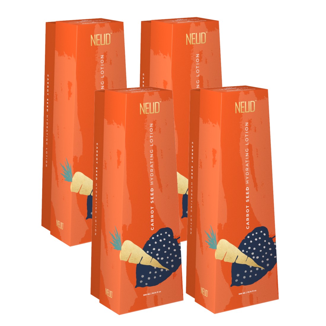 NEUD Carrot Seed Premium Hydrating Lotion for Men & Women - Get Free Zipper Pouch