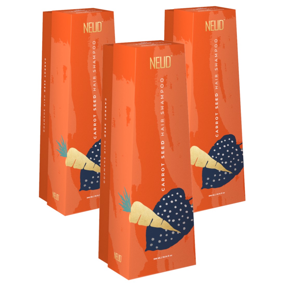 NEUD Carrot Seed Premium Shampoo for Men & Women - Get Free Zipper Pouch