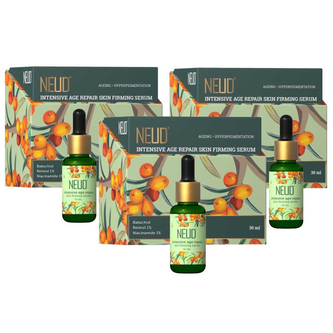 NEUD Intensive Age Repair Skin Firming Serum With Retinol, Niacinamide & Bakuchiol - 30 ml