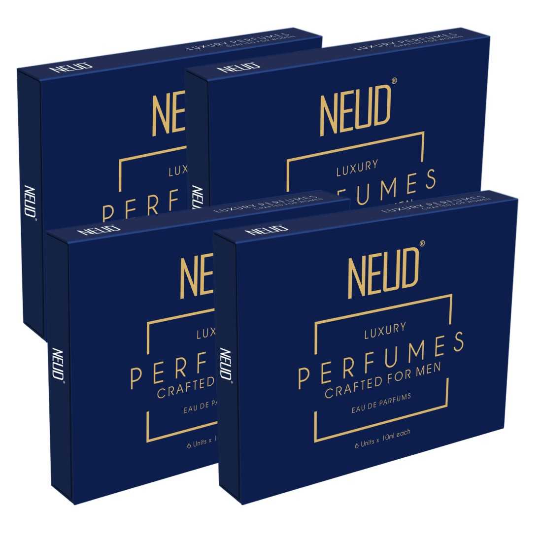 NEUD Luxury Perfumes for Men Long Lasting EDP - 6 Vials x 10ml Each